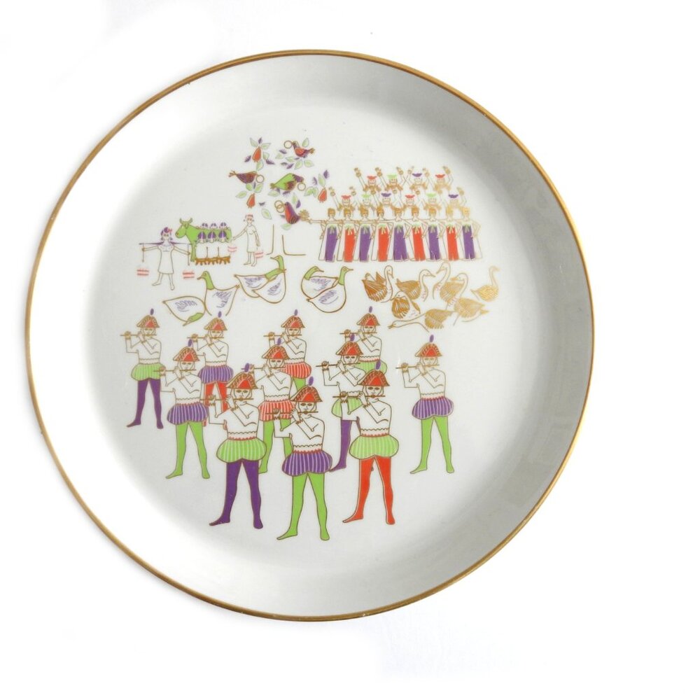 Vintage Shenango Eleven Pipers Piping Dinner Plate 1974 Dick Litzel